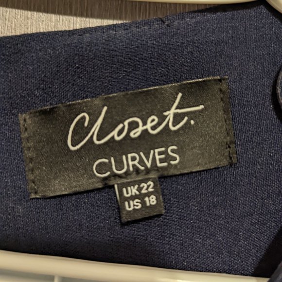 It has pockets! Navy Dress with White Stripe - Picture 4 of 4